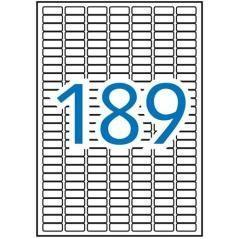 Apli etiquetas adhesivas 25,4x10,0mm inkjet/láser c/romos 189 x 20h blanco opaco