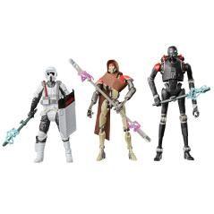 Set 3 figuras hasbro star wars jedi survivor star wars gaming grats vintage