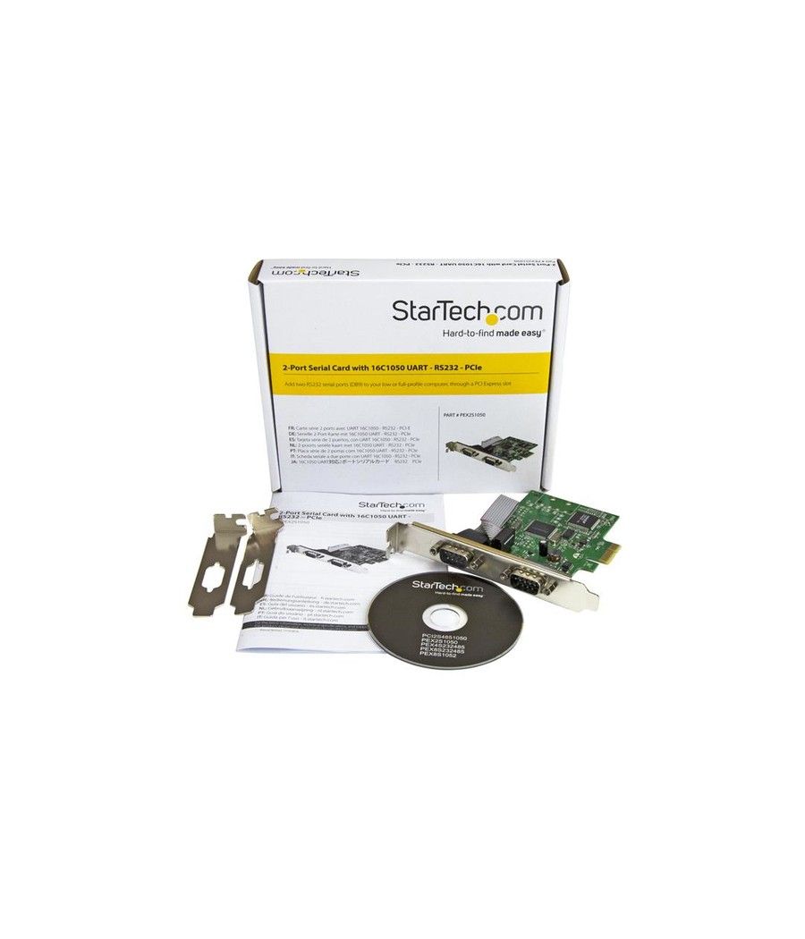 StarTech.com Tarjeta Serie PCI Express de 2 Puertos DB9 RS232 con UART 16C1050 - Adaptador Interno Serie PCI-E - Imagen 5