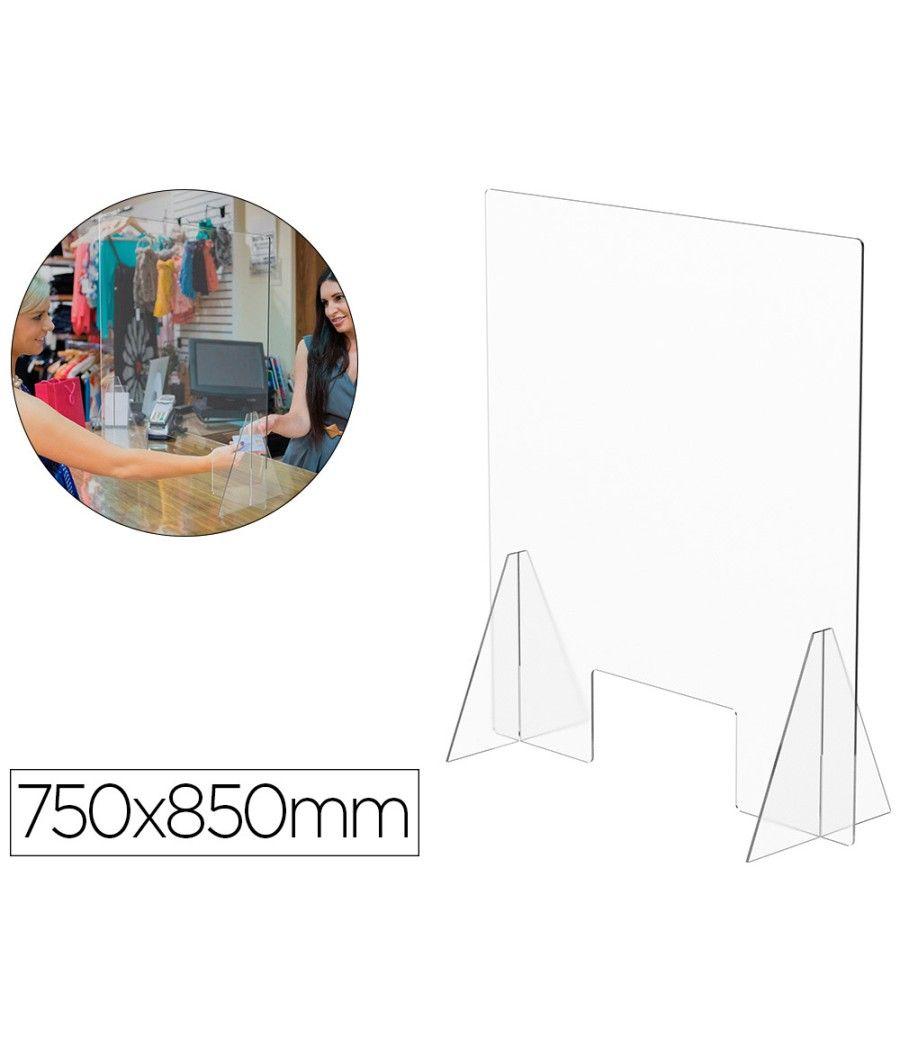 Pantalla de protección de mesa para mostrador metacrilato ventana 300 x 150 mm medidas 750 x 850 mm
