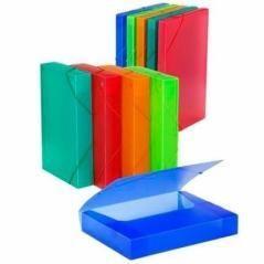 Carchivo carpeta de proyectos 5cm montada pp translúcido con gomas folio azul