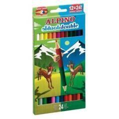 Alpino lápices de colores double 177mm doble punta y color surtidos estuche 12 ud