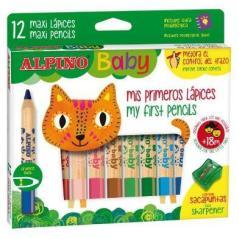 Alpino estuche 12 lápices de colores baby maxi ligeros para niños c/surtidos