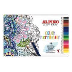 Alpino lápices de colores experience acuarelables 177mm c/surtidos estuche metálico 36 ud