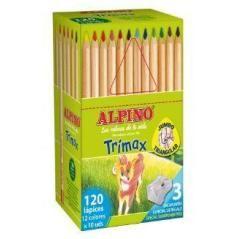 Alpino caja 120 lápices de colores trimax jumbo triangulares 177mm c/surtidos