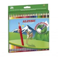 Alpino estuche 24 lápices de colores borrables 177mm surtidos