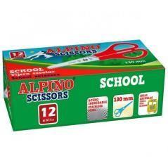 Alpino tijeras escolares school especial acero inoxidable c/surtidos caja 12u