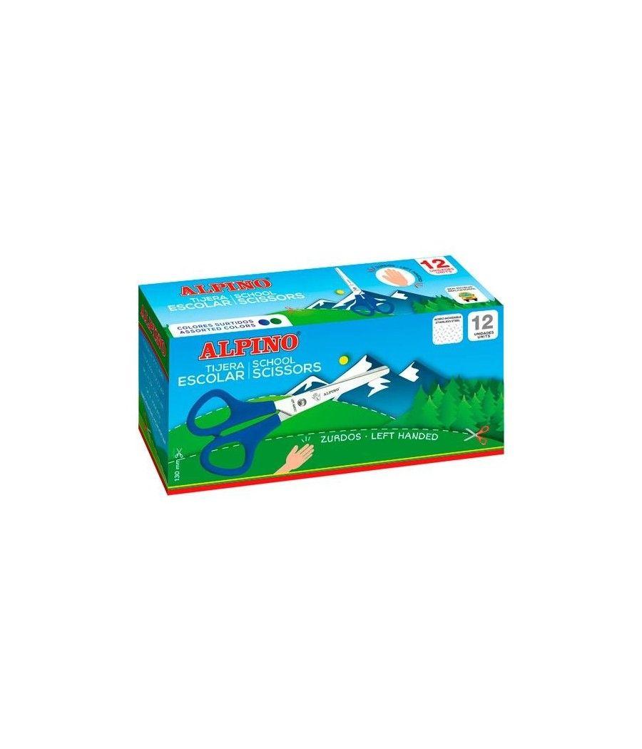 Alpino caja 12 tijeras escolares school especial zurdos acero inoxidable c/surtidos