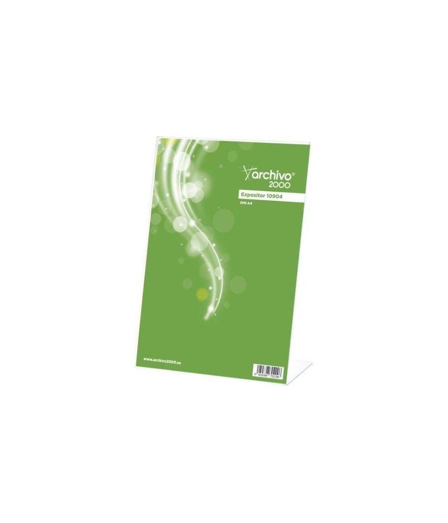 Archivo 2000 expositor sobremesa en forma de l din a4 vertical 95x210x305 mm cristal transparente