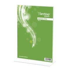 Archivo 2000 expositor sobremesa en forma de t din a4 horizontal 85x300x215 mm cristal transparente