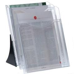 Archivo 2000 expositor sobremesa archiplay 3 compartimentos din a4 vertical 200x240x315 mm cristal transparente