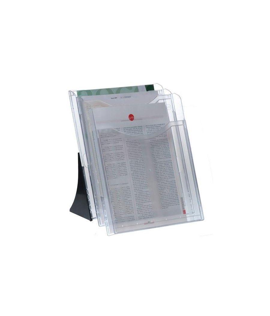 Archivo 2000 expositor sobremesa archiplay 3 compartimentos din a4 vertical 200x240x315 mm cristal transparente