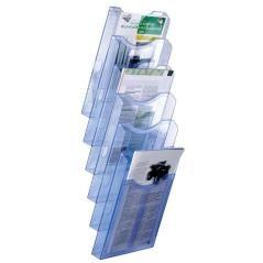 Archivo 2000 expositor mural archiplay 6 compartimentos din a4 vertical 190x235x685 mm azul transparente