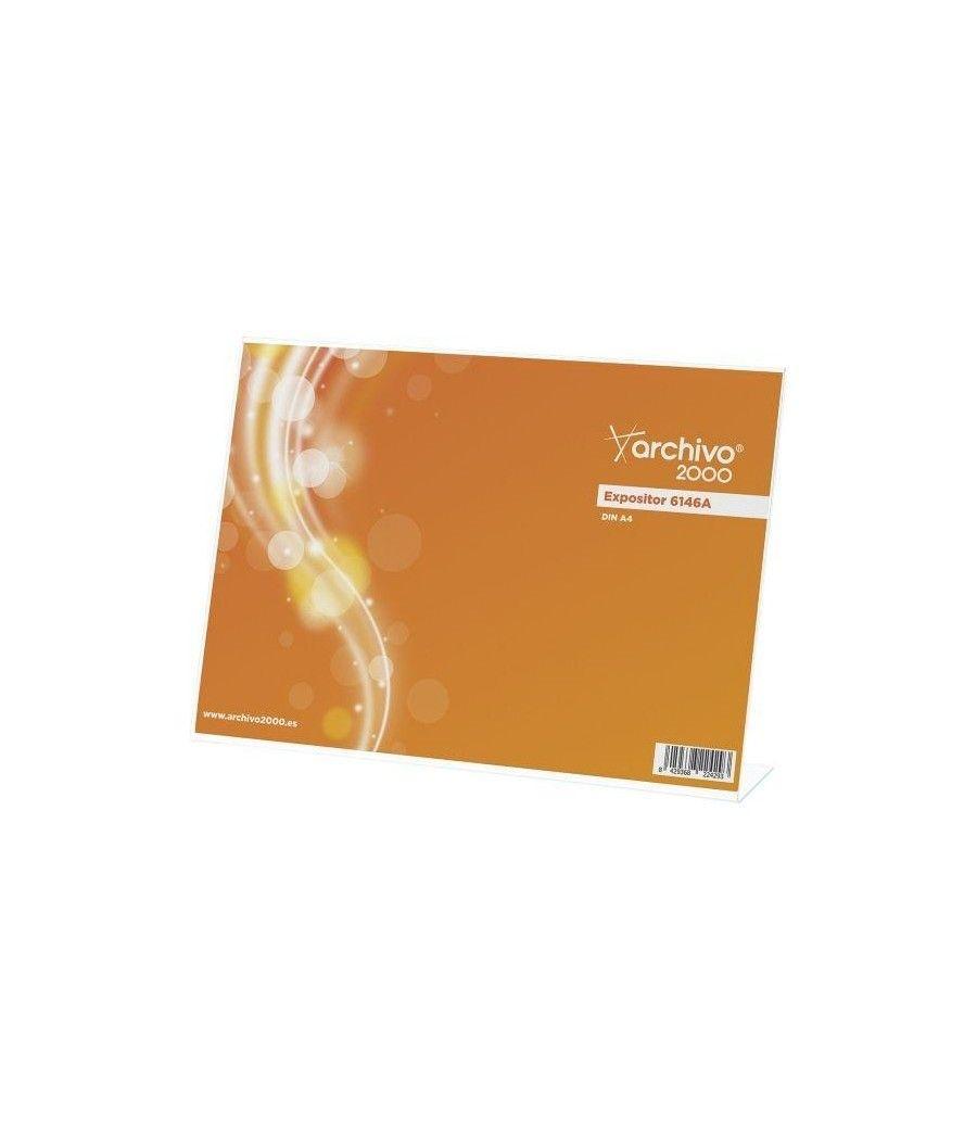 Archivo 2000 expositor sobremesa archivo 2000 "premium" en forma de l din a4 horizontal espesor 3 mm 65x300x215 mm