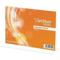 Archivo 2000 expositor sobremesa archivo 2000 "premium" en forma de t din a5 horizontal espesor 3 mm 75x210x155 mm