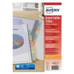 Avery índices separadores 12 pestañas pp a4 colores transparentes