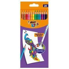 Bic lápices de colores evolution illusion borrables con goma surtidos - caja de 24 -