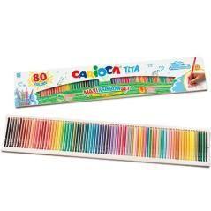 Carioca lápices de colores tita maxi rainbow estuche 80u surtidos