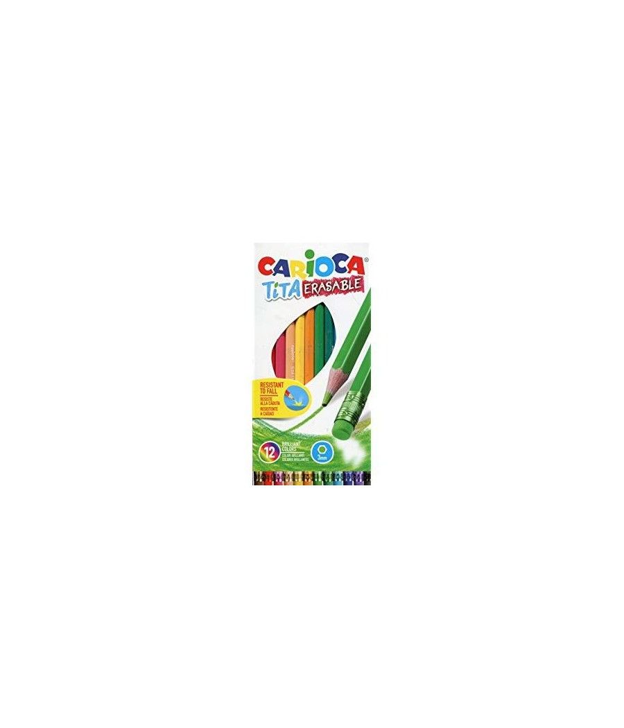 Carioca lápices de colores tita con goma - caja de 12 colores