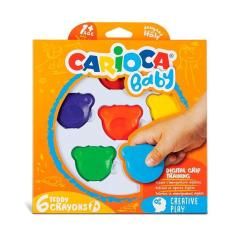 Carioca ceras teddy 1+ con forma de osito colores - caja de 6