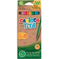 Carioca estuche 12 lápices de colores tita eco family hexagonal c/surtidos