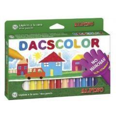 Dacscolor ceras 80mm semiblandas no manchan surtidos -estuche de 12u-