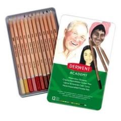 Derwent academy lápices de colores acuarelables surtidos tonos de piel en caja metálica de 12ud