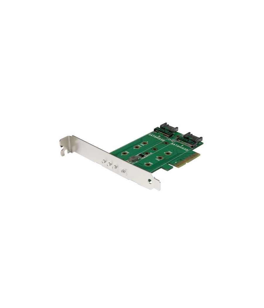 StarTech.com Tarjeta Adaptadora PCI Express 3.0 de 3 Puertos M.2 para SSD - 1x NVMe - 2x SATA III - Imagen 1