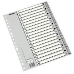 Esselte abecedario separador multitaladro polipropileno a4 gris con carátula índice cartón blanco / negro