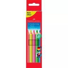 Faber castell estuche 5 lápices de colores jumbo grip neón surtidos