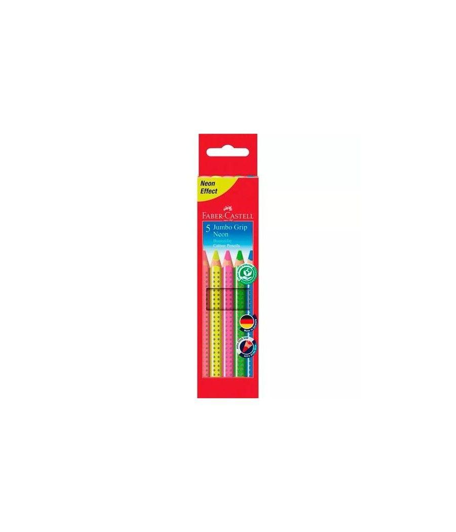 Faber castell estuche 5 lápices de colores jumbo grip neón surtidos