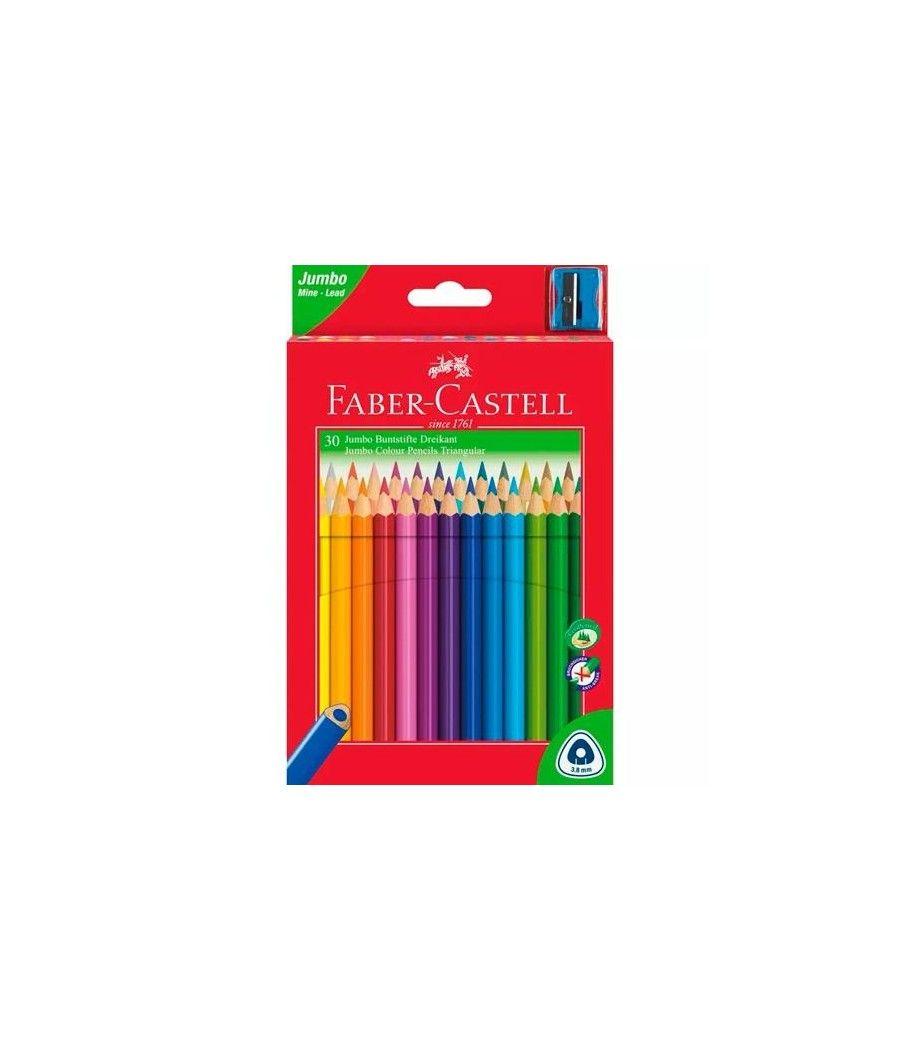 Faber castell estuche 30 lápices de colores jumbo triangulares + sacapuntas surtidos