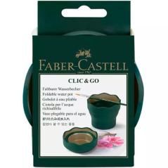 Faber castell vaso plegable para el agua clic&go verde oscuro pack 6 unidades
