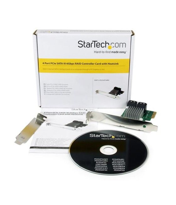 StarTech.com Tarjeta Adaptadora Controladora PCI Express PCI-E SATA 3 III 6Gbps RAID 4 Puertos con HyperDuo - Imagen 5