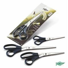 Faibo tijeras oficina 25cm asimétricas mango de plástico azul oscuro -blister-