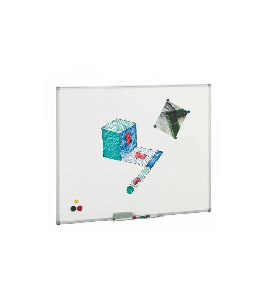 Faibo pizarra blanca acero vitrificada apta para imanes marco de aluminio 122x150mm