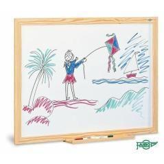 Faibo pizarra blanca estratificada marco de madera sin cajetin 80x120cm