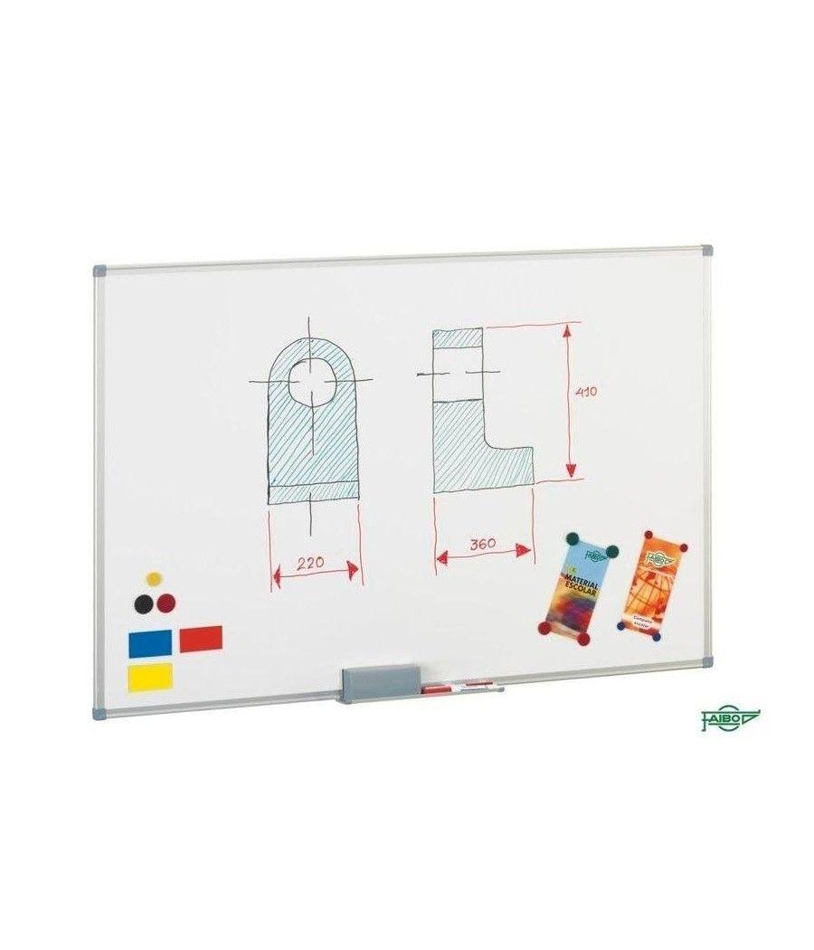 Faibo pizarra blanca metálica marco de aluminio 90x120cm lacado blanco