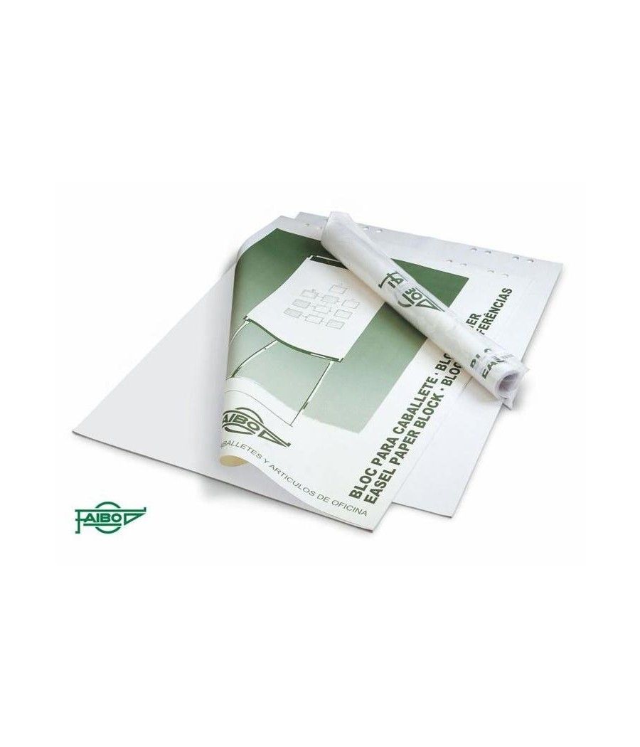 Faibo bloc de 50 hojas papel liso para pizarras caballete 65x90 cm en bolsa individual