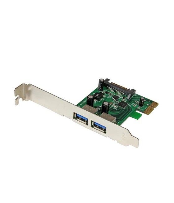 StarTech.com Tarjeta PCI Express de 2 Puertos USB 3.0 SuperSpeed con UASP y Alimentación SATA - Adaptador Interno - Imagen 1