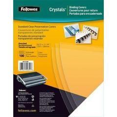 Fellowes pack de 100 portadas pvc transparente cristal a4 300 micras