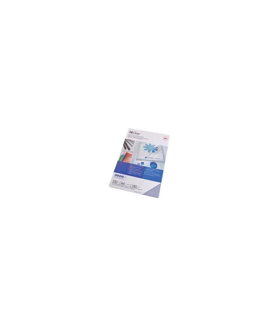 Gbc portadas hiclear a4 pvc 180 micras cristal transparente -pack 100u-