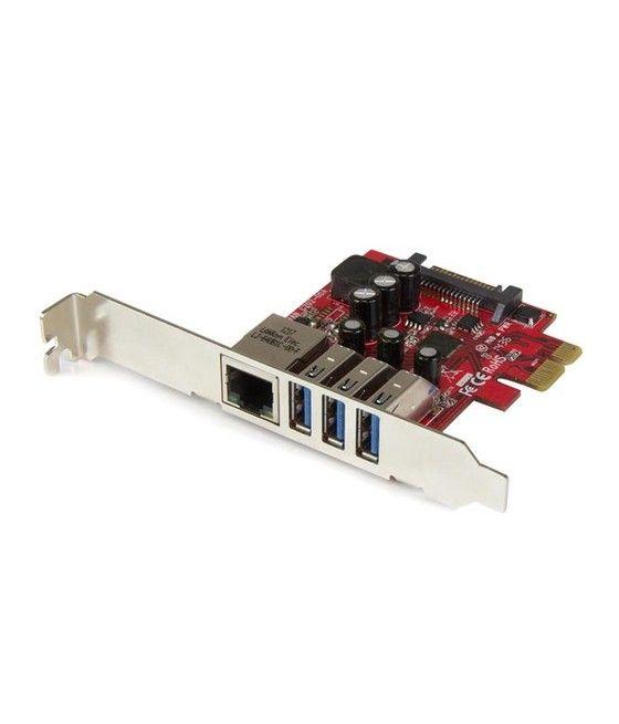 StarTech.com Tarjeta Adaptador de Red Ethernet Gigabit Combo con Hub Concentrador USB 3.0 de 3 Puertos - Imagen 1