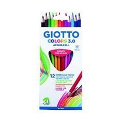 Giotto lápices de colores colors 3.0 acuarell con mina acuarelable estuche de 12