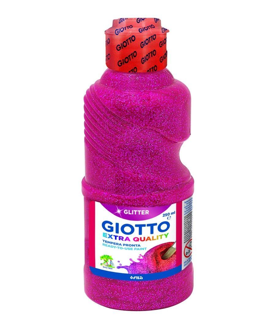 Giotto témpera glitter magenta botella 250 ml