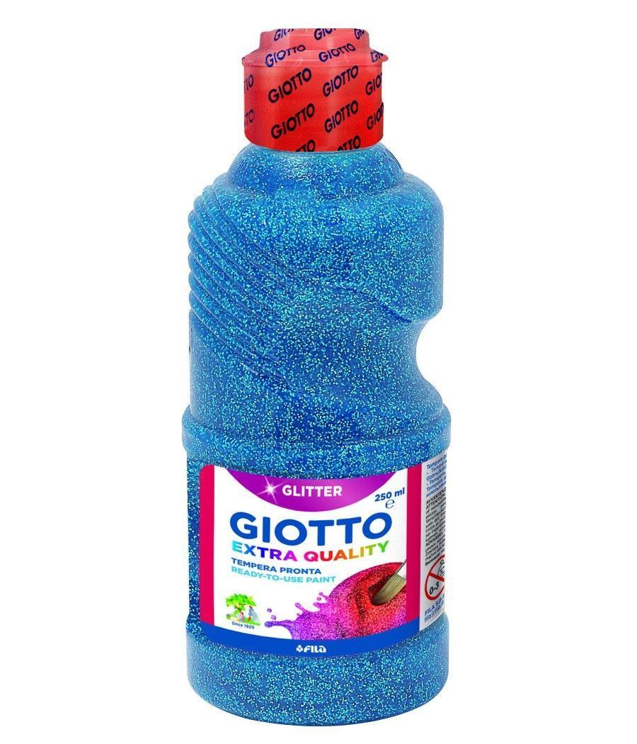 Giotto témpera glitter azul botella 250 ml