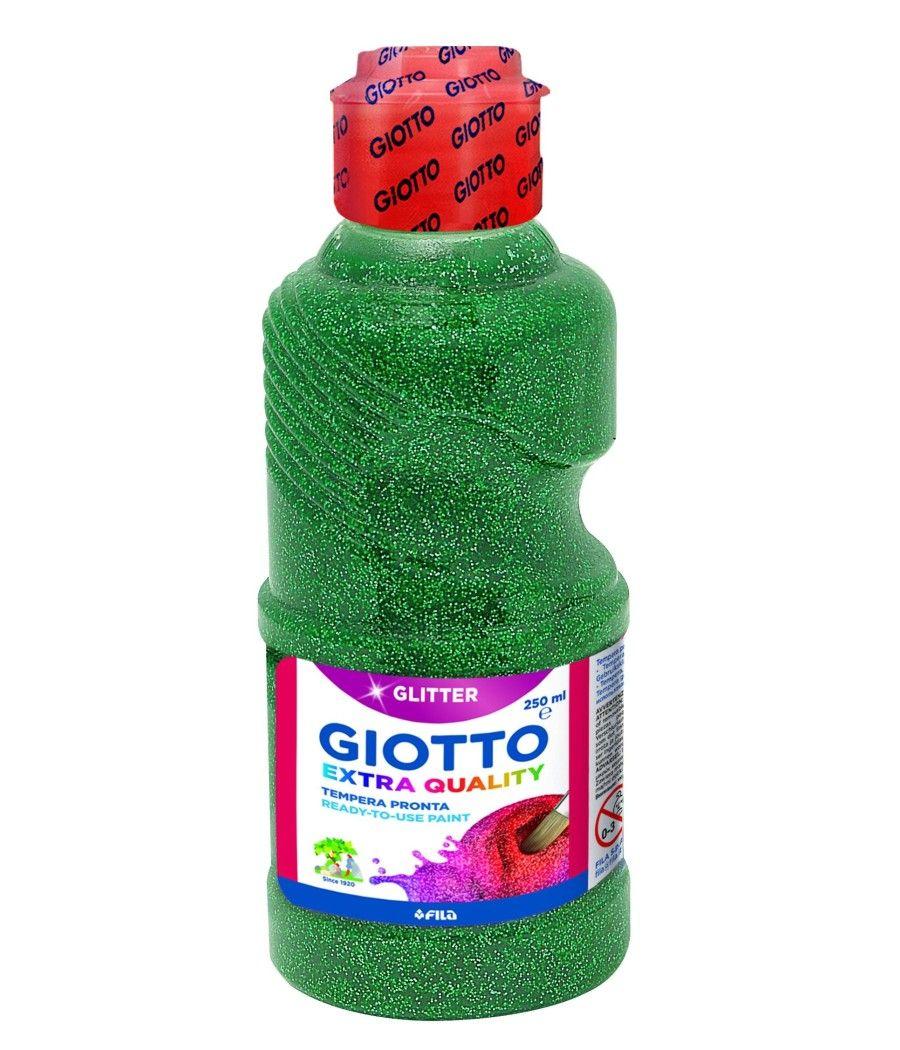 Giotto témpera glitter verde botella 250 ml