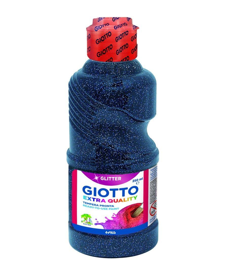 Giotto témpera glitter azul oscuro botella 250 ml