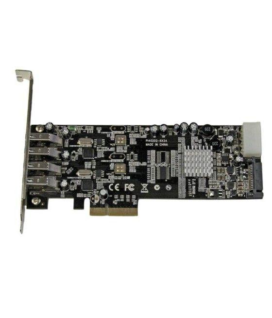 StarTech.com Adaptador Tarjeta PCI Express PCI-E 4 Puertos USB 3.0 UASP Bus Doble con Alimentación Molex SATA - Imagen 3