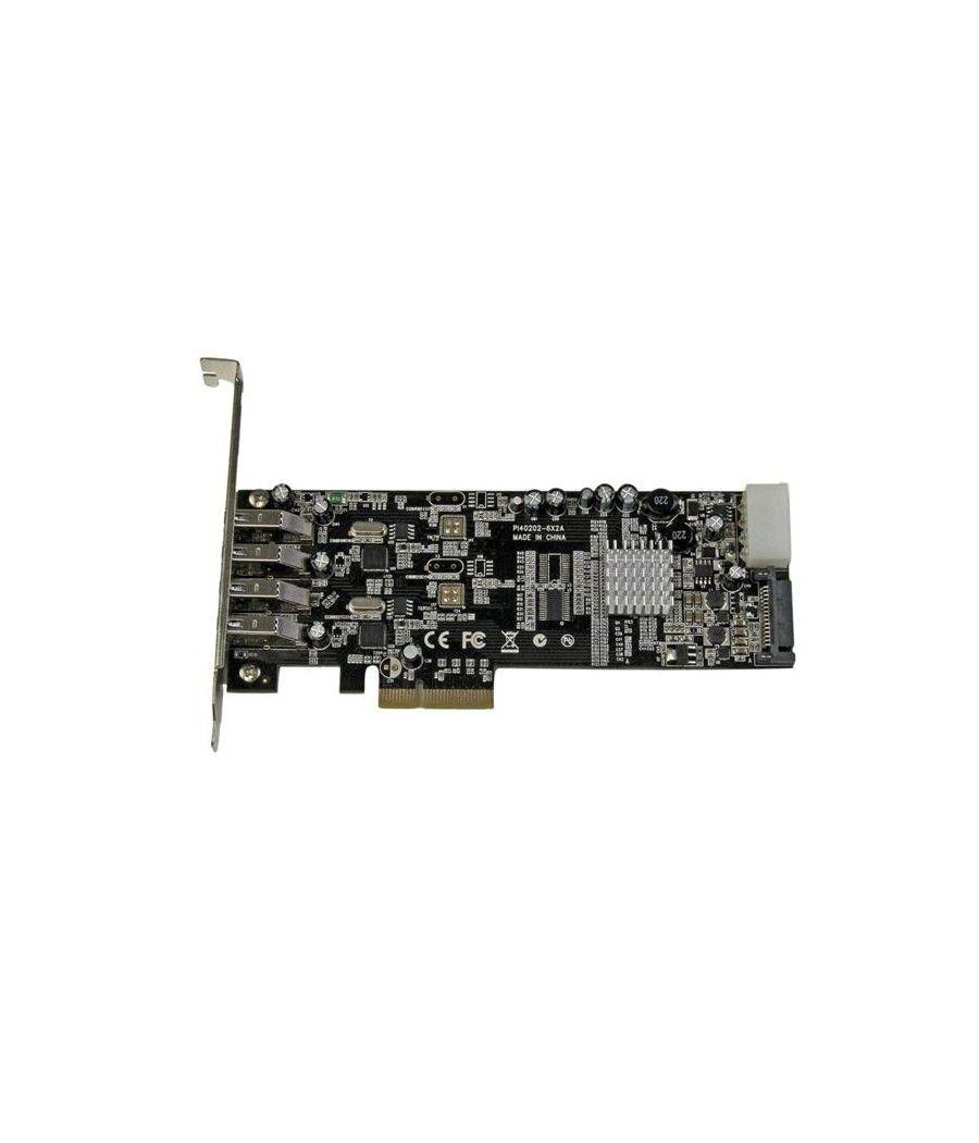 StarTech.com Adaptador Tarjeta PCI Express PCI-E 4 Puertos USB 3.0 UASP Bus Doble con Alimentación Molex SATA - Imagen 3